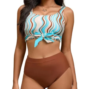 Bikini Top with Tie Knot and Brief Bottoms