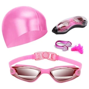 Combo Set – No-Leak Goggles with Nose Clip, Earplugs & Case